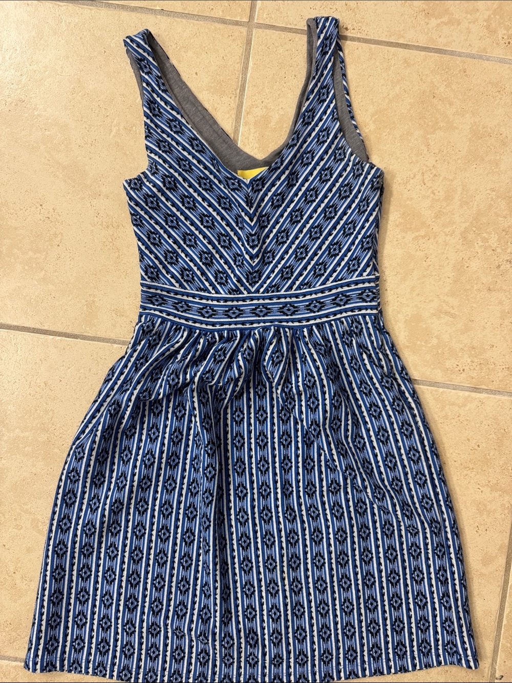 Maeve Blue Printed V-Neck Sundress